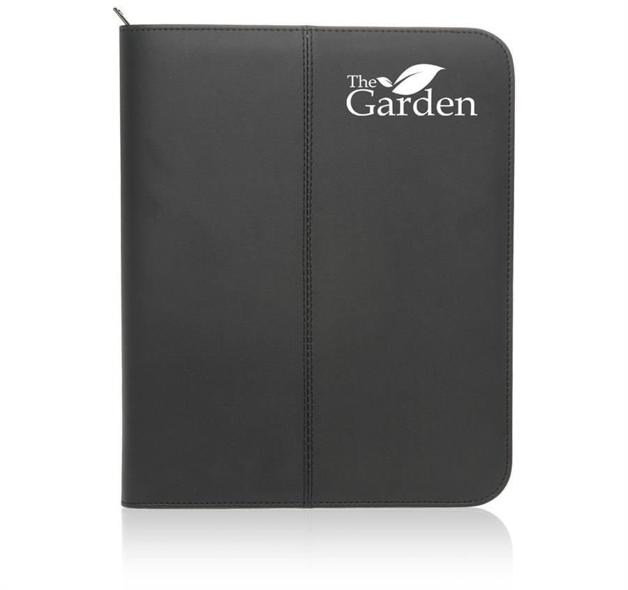 Zippered Black Leather Portfolio