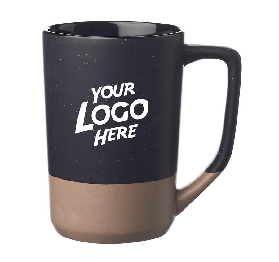 Speckle Glazed Two Tone Ceramic Mugs 17 oz.