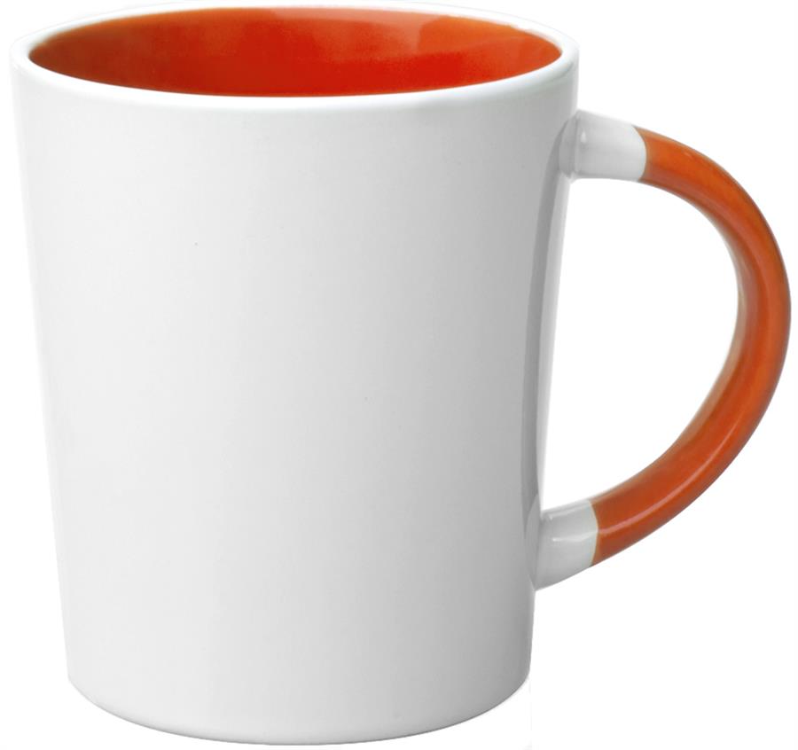 Two Tone Latte Personalized Mugs - 13 oz - Orange