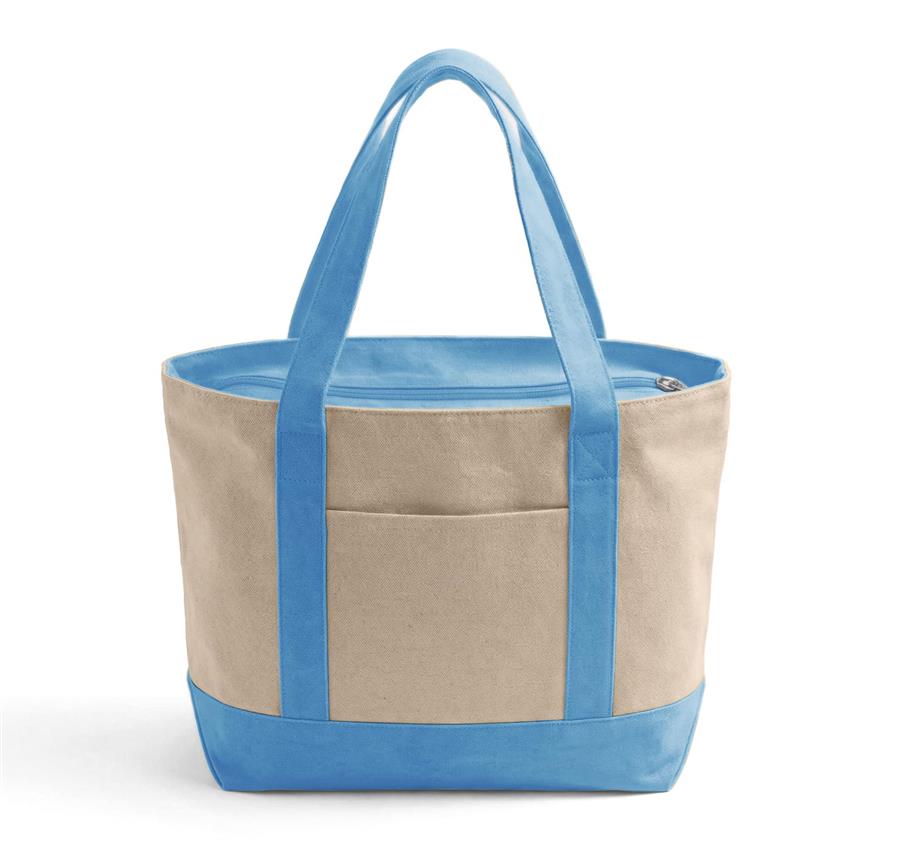 Iconic Large Zipper Shopping Bag - Blue