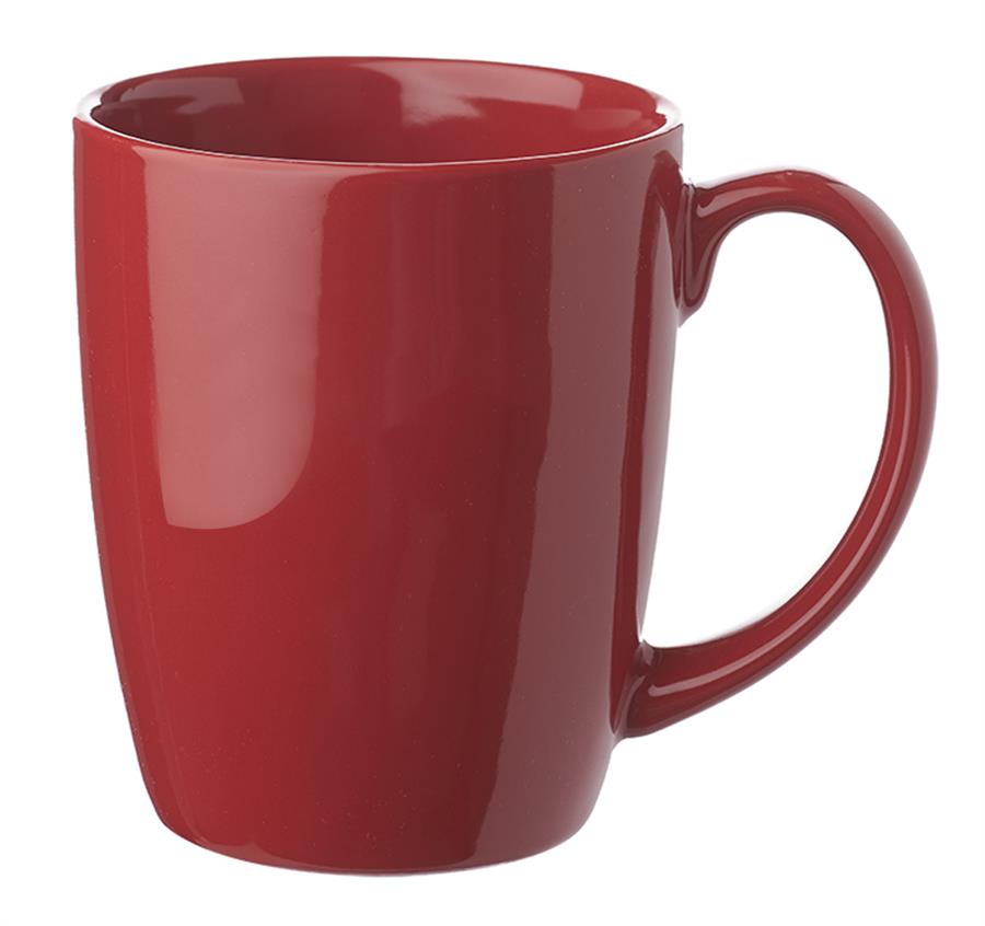 Curved Java Custom Coffee Mugs - 12 oz - Red