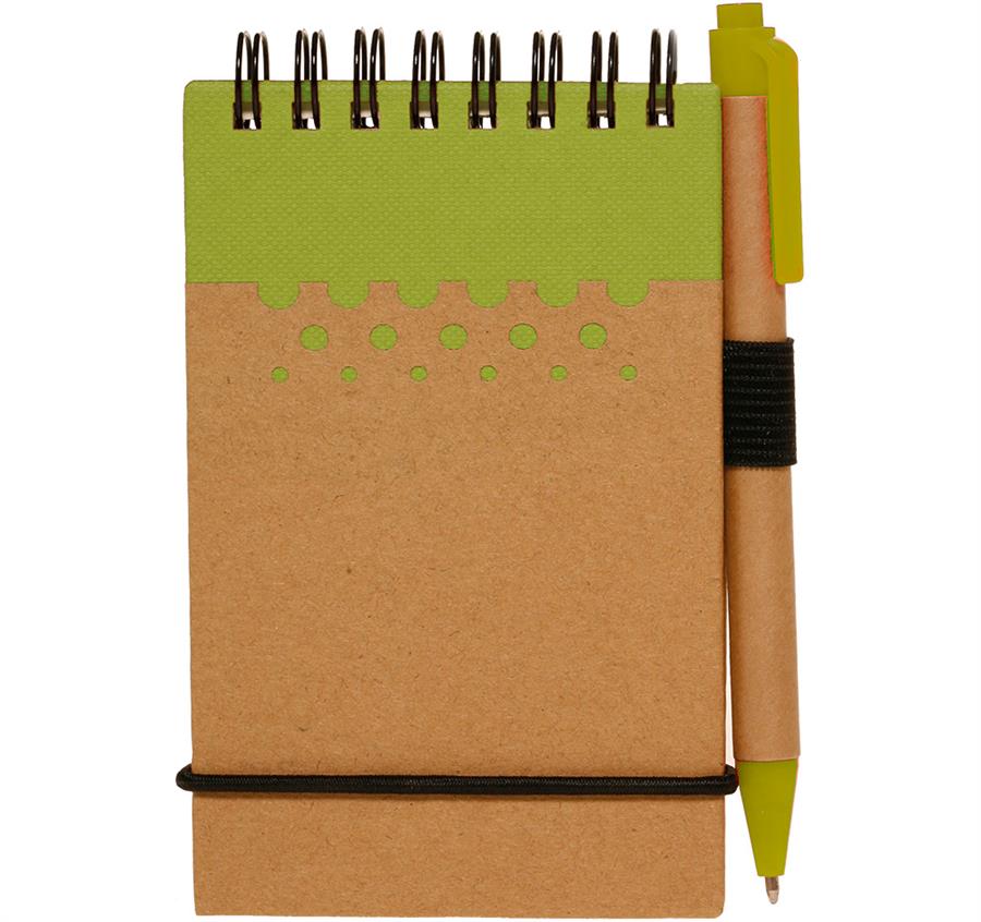 Recyclable Spiral Jotter - Lime Green