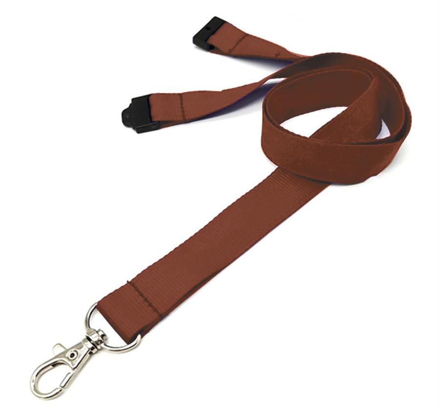 Polyester Lanyard with Safety Breakaway - Brown
