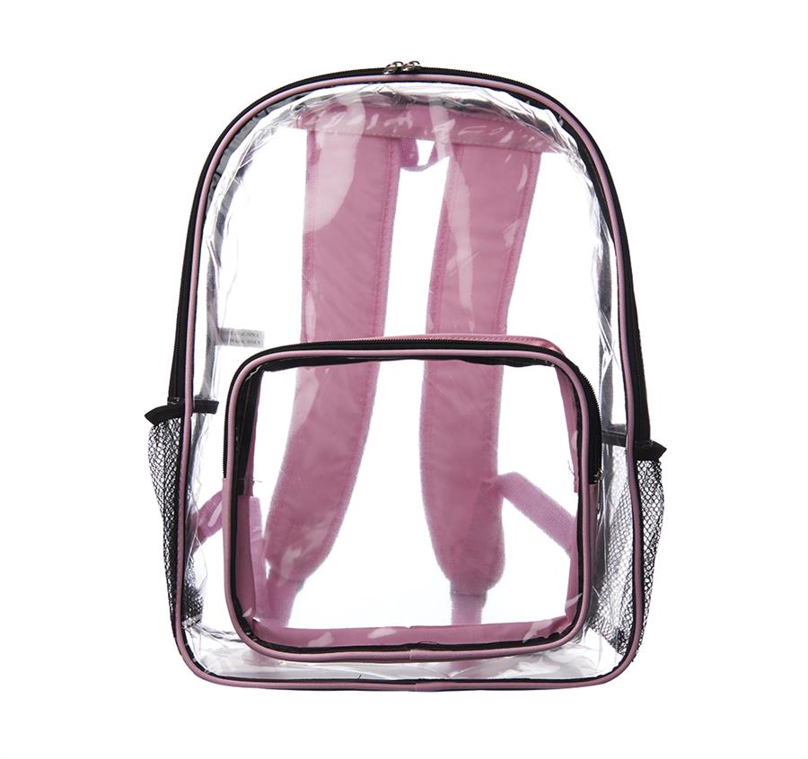 Pocket Clear Plastic Backpacks - Pink
