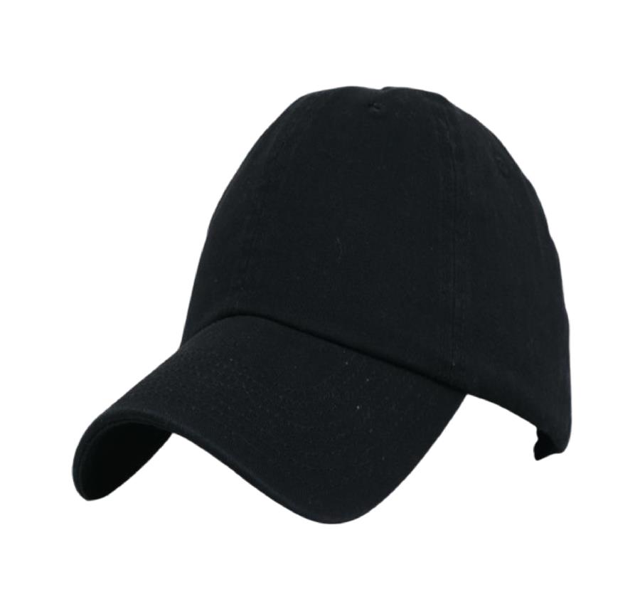 Garment Washed Cotton Hat - Black