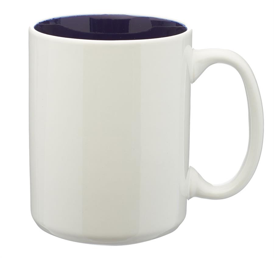 Glossy Two-Tone Personalized Ceramic Mugs 15 oz. - Blue