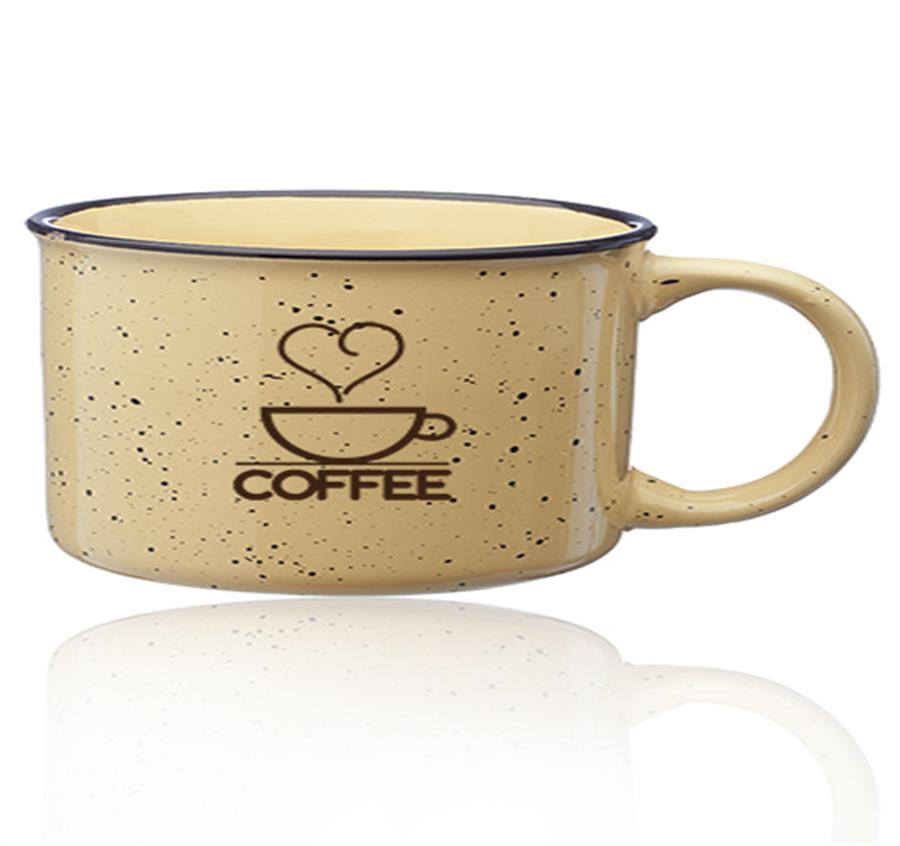 Ceramic Campfire Coffee Mugs - 13 oz - Almond