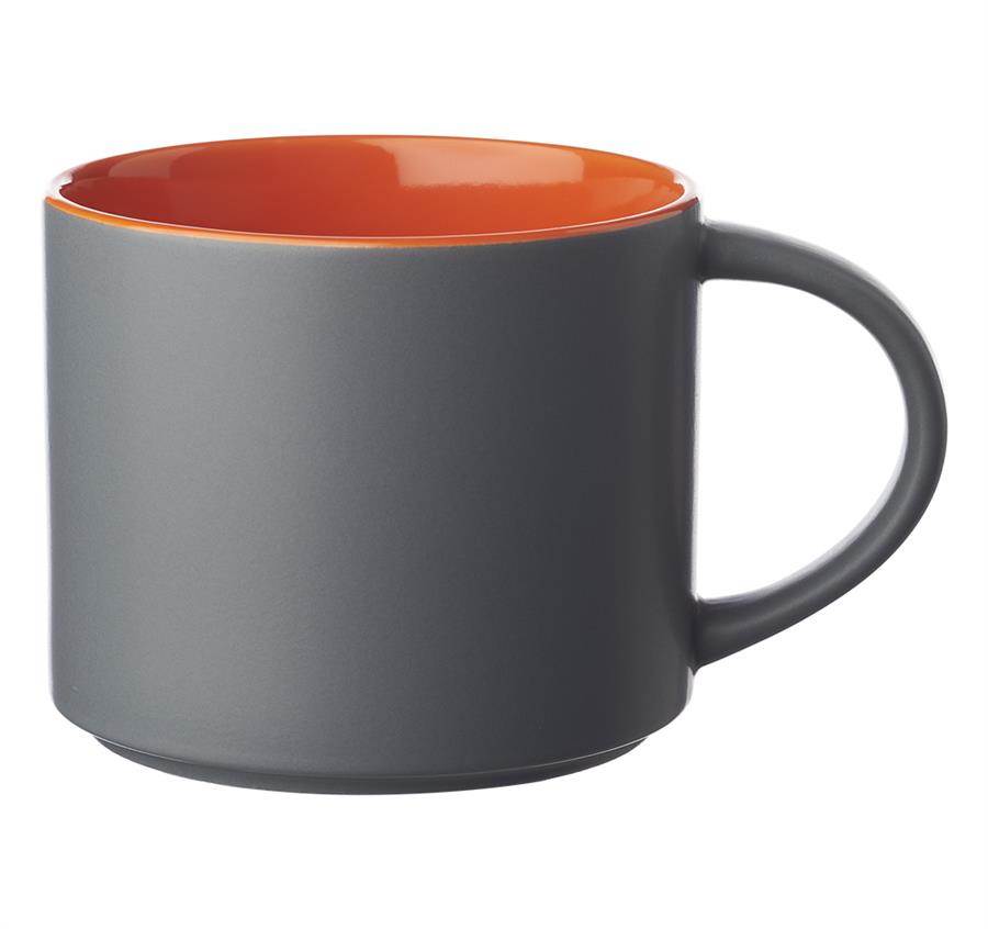 Matte 16 oz. Stackable Ceramic Mugs - Orange