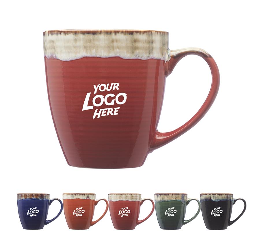 Drip Ceramic Personalized Mugs - 17 oz.