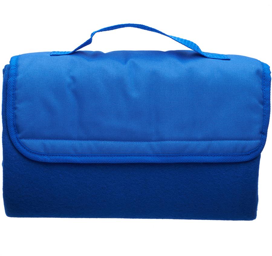 Solid Colored Roll Up Picnic Blanket - Blue