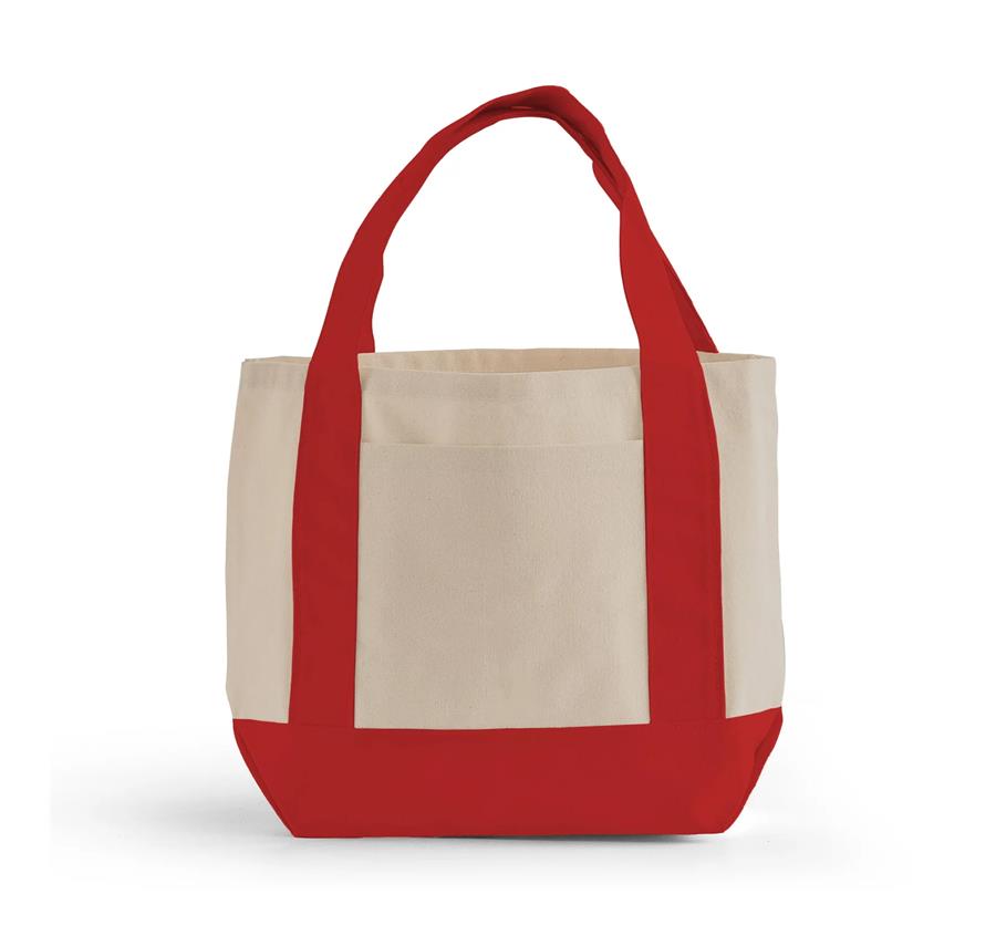 Large Shopping Canvas Bag - Red