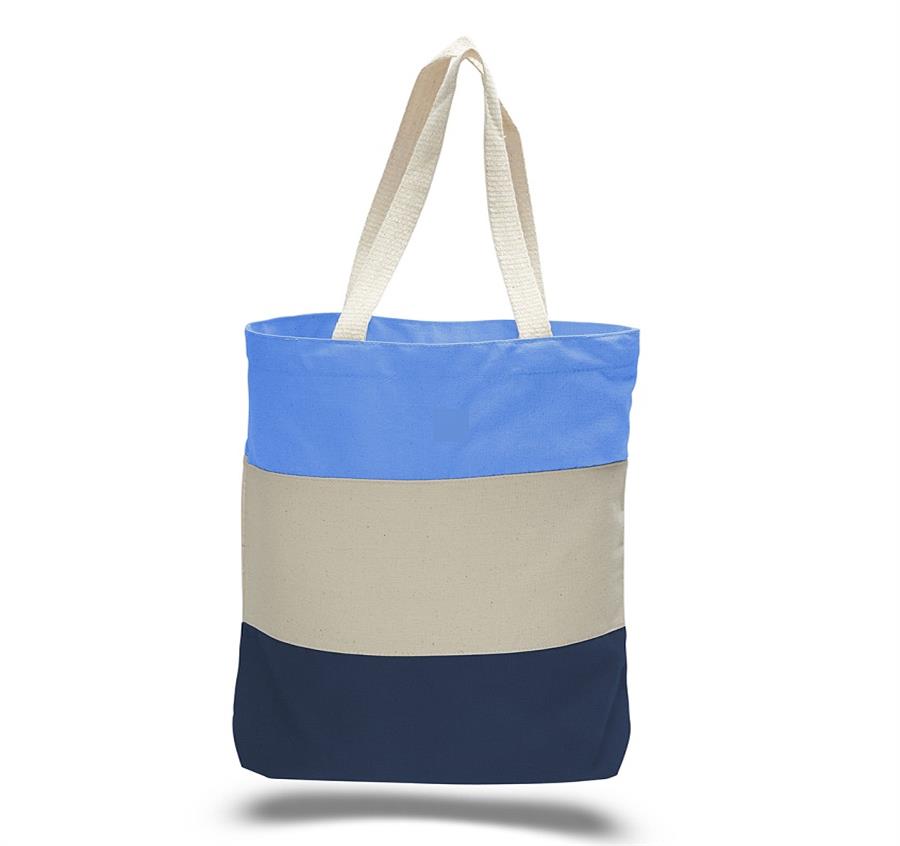 Canvas Tri Color Professional Tote Bag - Navy