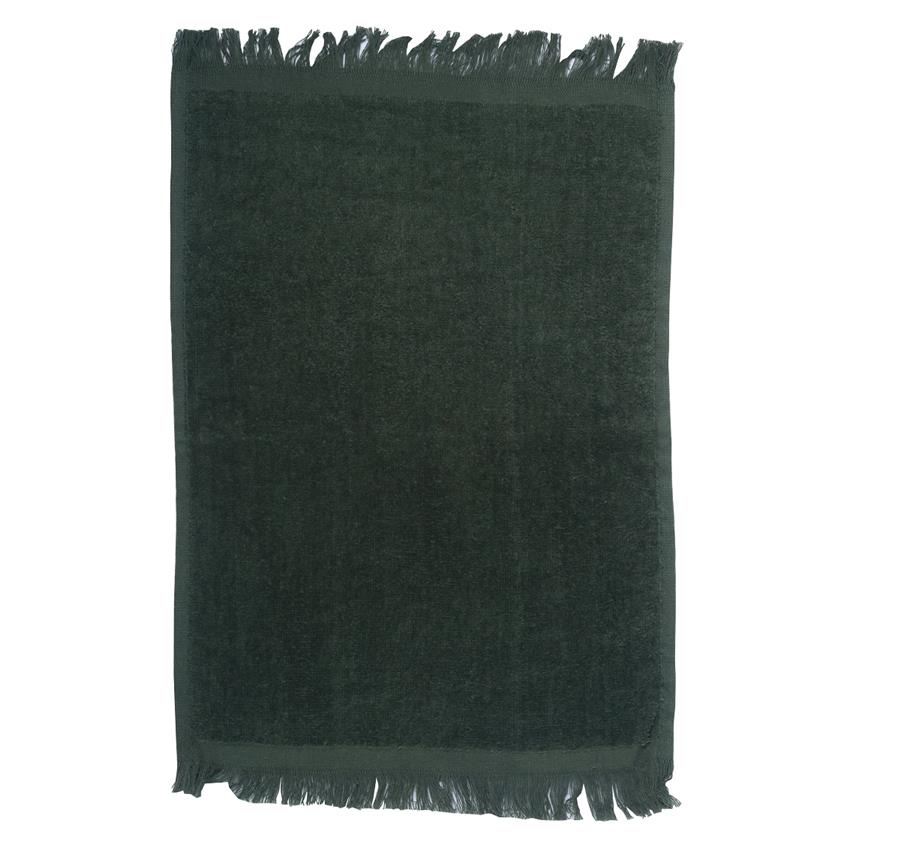 Fingertip Towel Fringed Ends - Forest Green