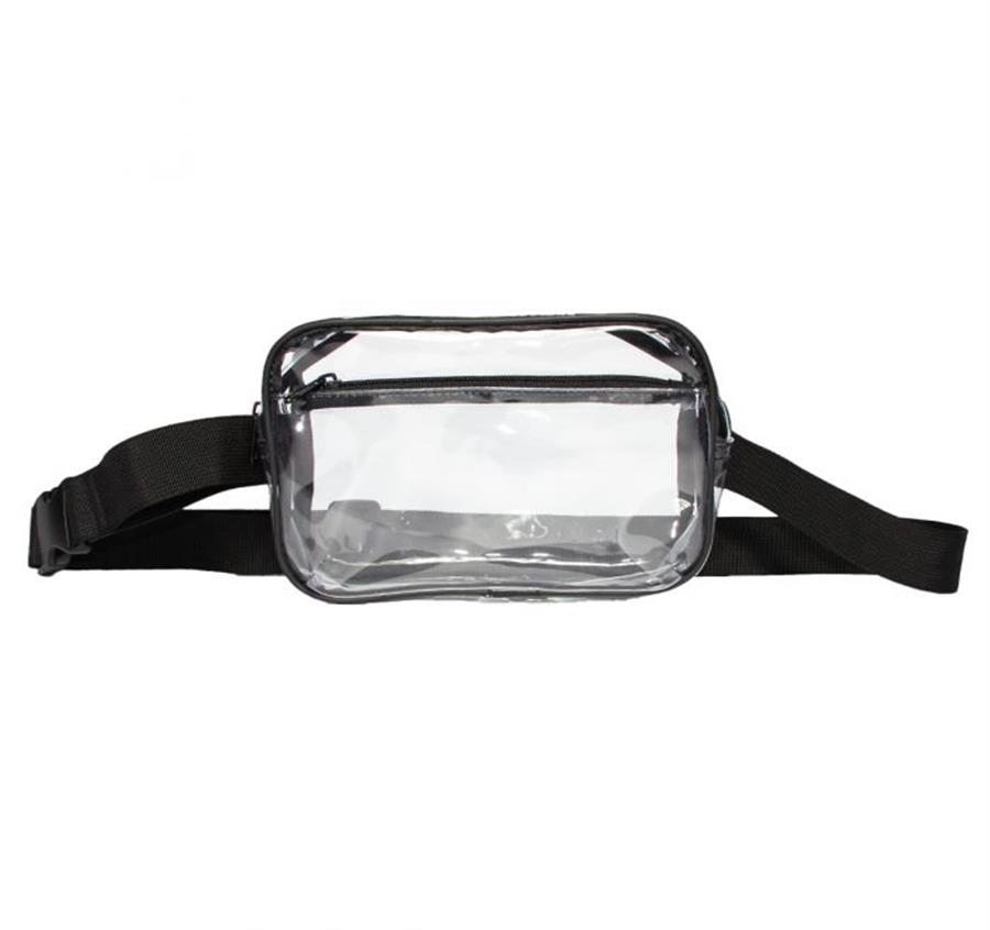 Clear Stadium 2 Pocket Crossbody Bag - Black