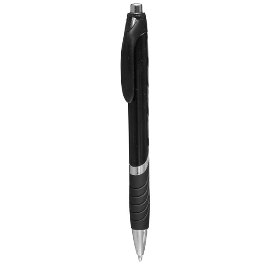 Rubber Grip Ballpoint Pens - Black