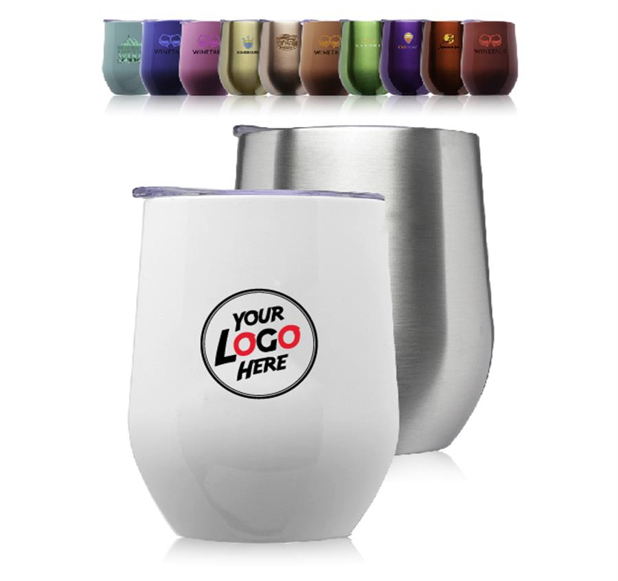Stemless Wine Glass with Lid - 11 oz