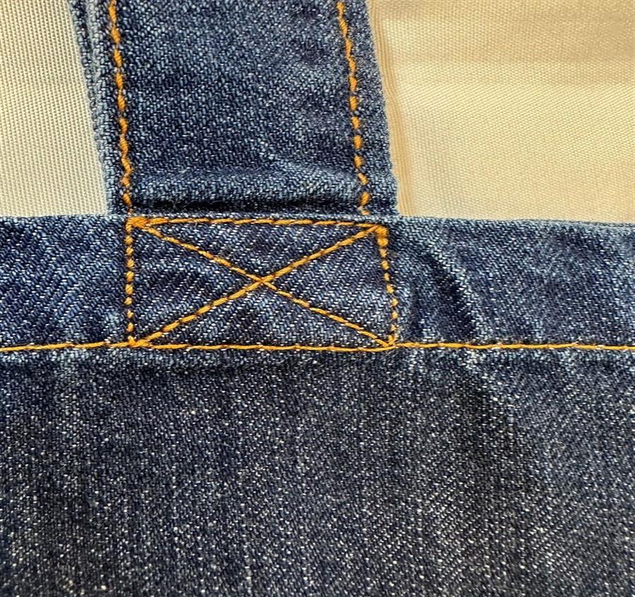 Cotton Denim Gusseted Tote Bag