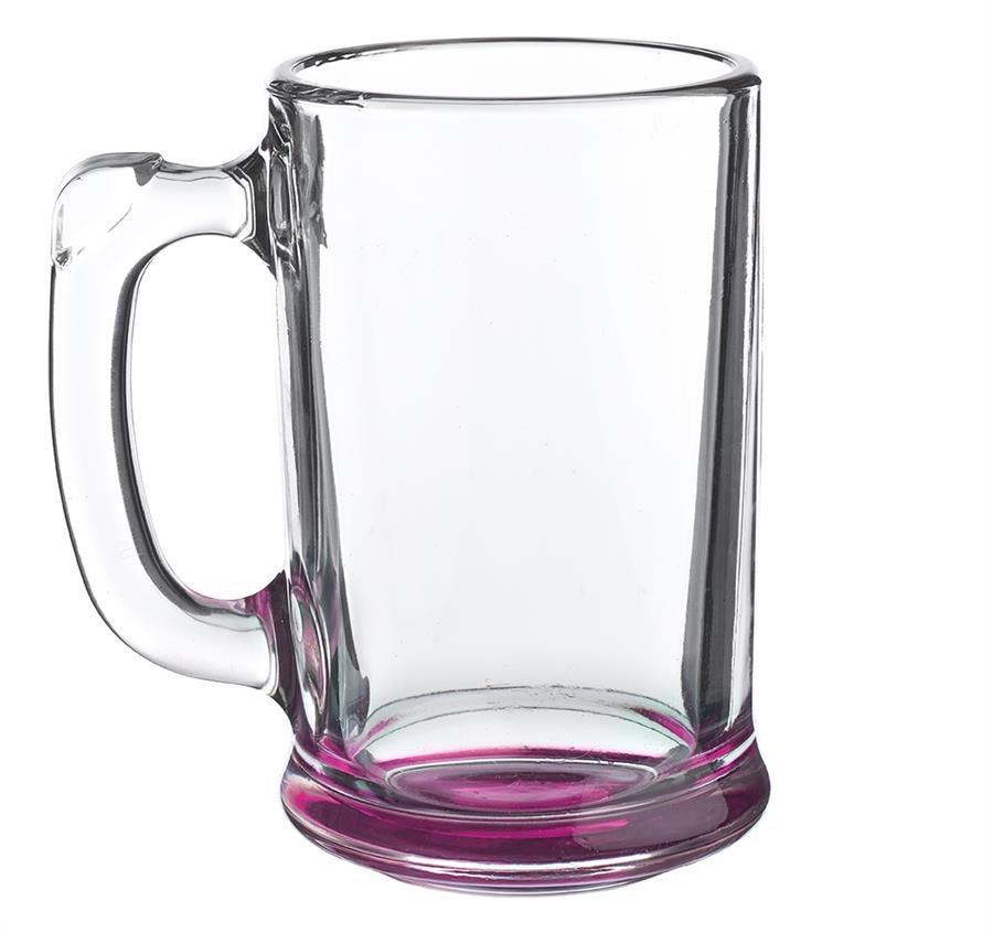 14 oz. Glass Beer Mugs - Pink