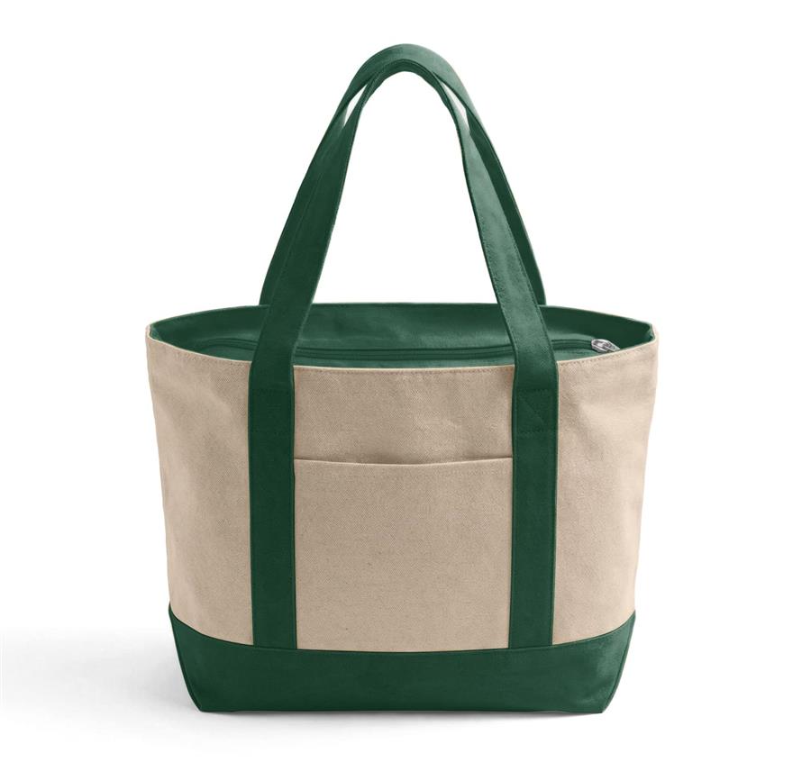 Iconic Large Zipper Shopping Bag - Green