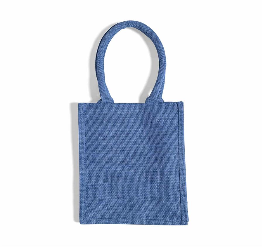 Book Jute Burlap Bag - Navy