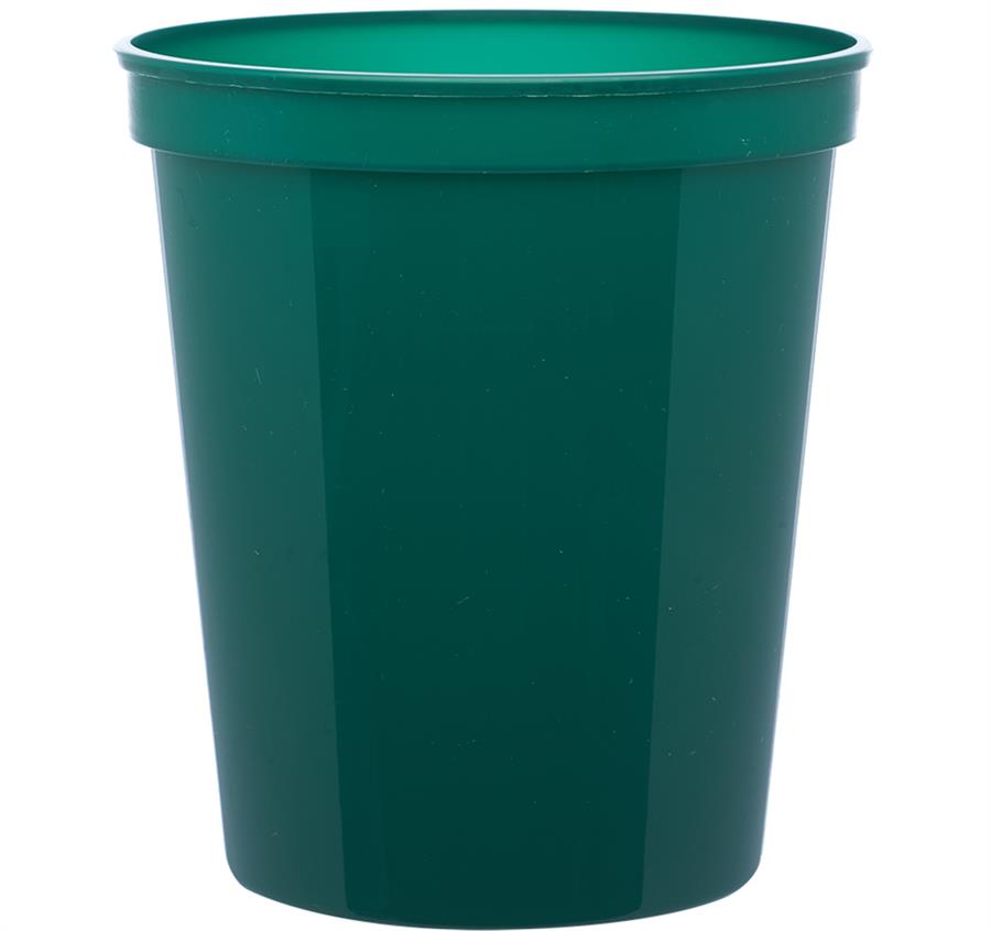 Reusable Plastic Stadium Cups. 16 oz - Dark Green