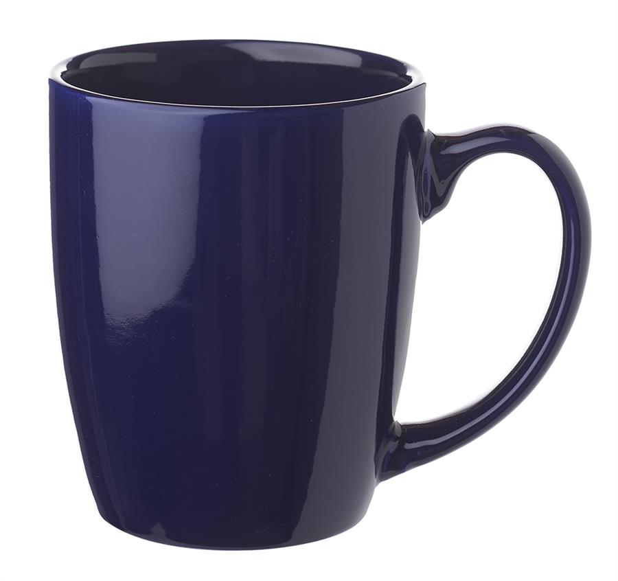 Curved Java Custom Coffee Mugs - 12 oz - Cobalt Blue