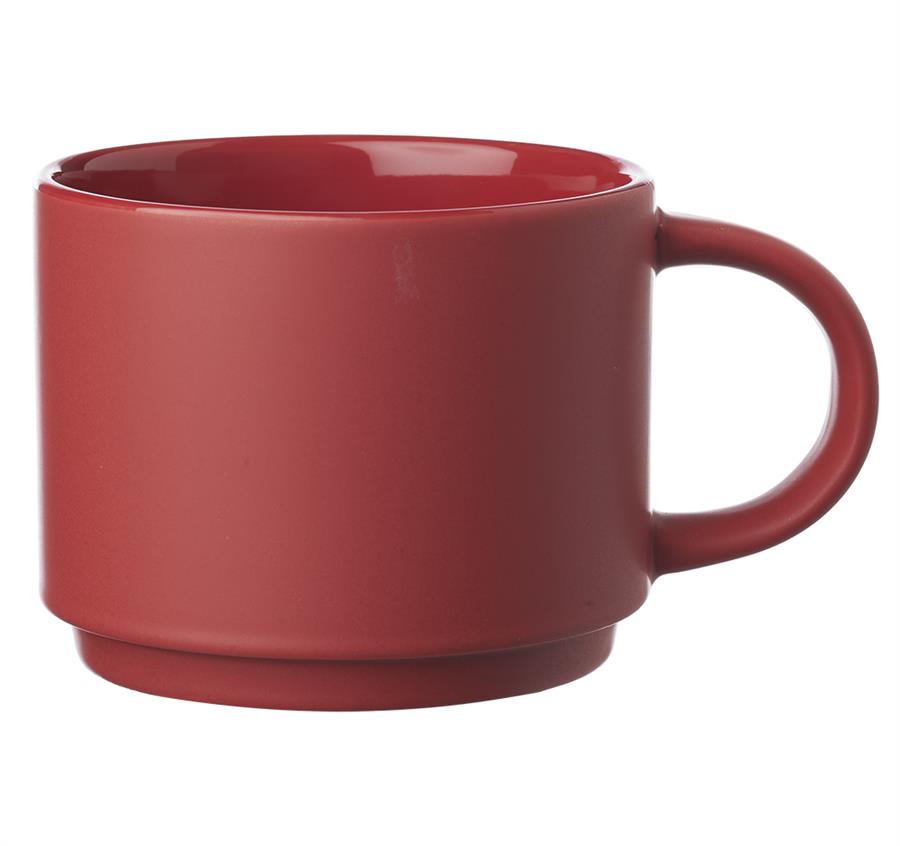 Stackable Ceramic Mugs 14 oz. - Red
