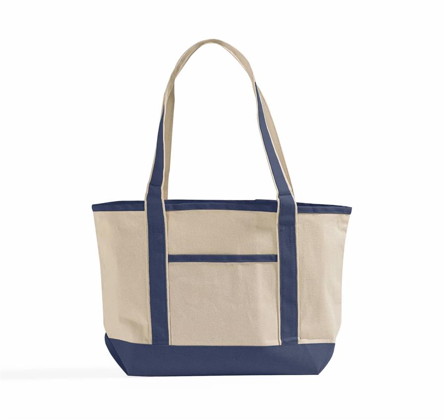 Medium Deluxe Canvas Tote Bag - Navy