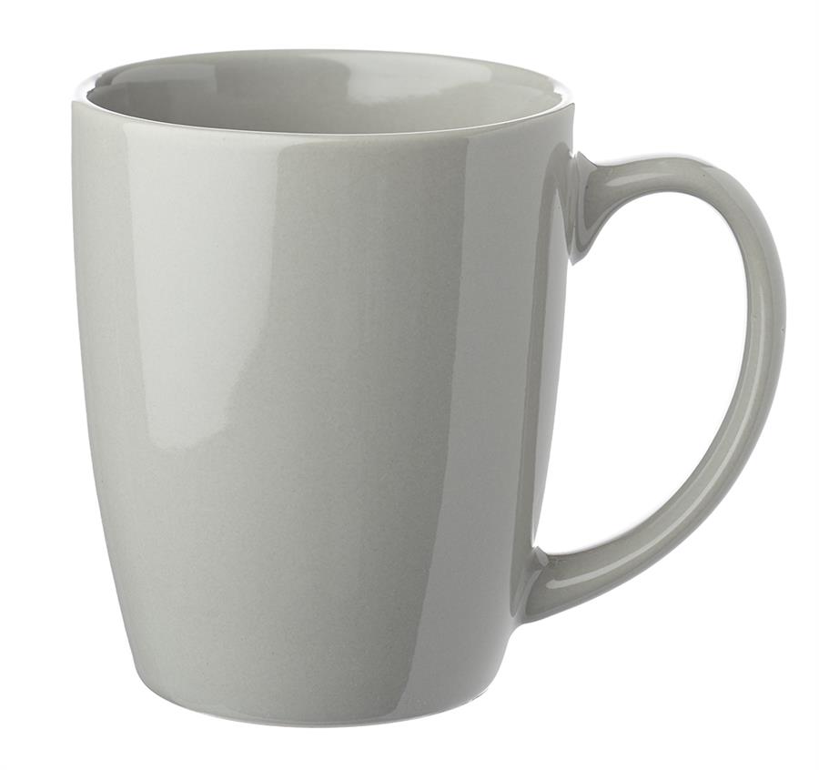 Curved Java Custom Coffee Mugs - 12 oz - Grey