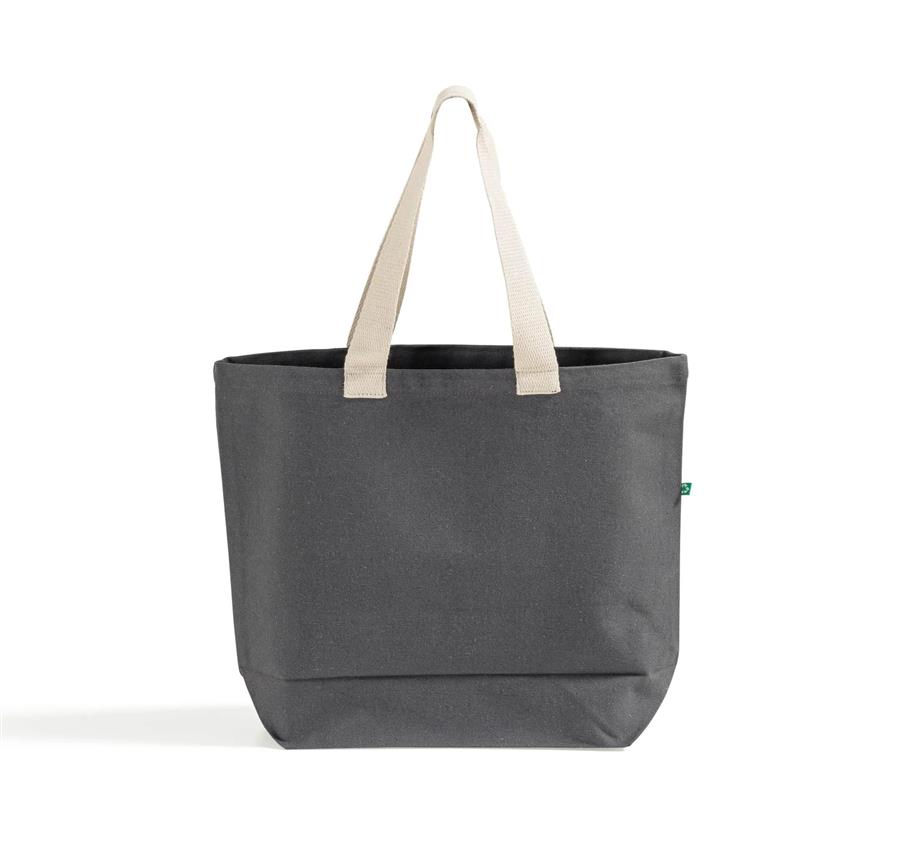 Large Recycled Canvas Trendy Tote - Charcoal
