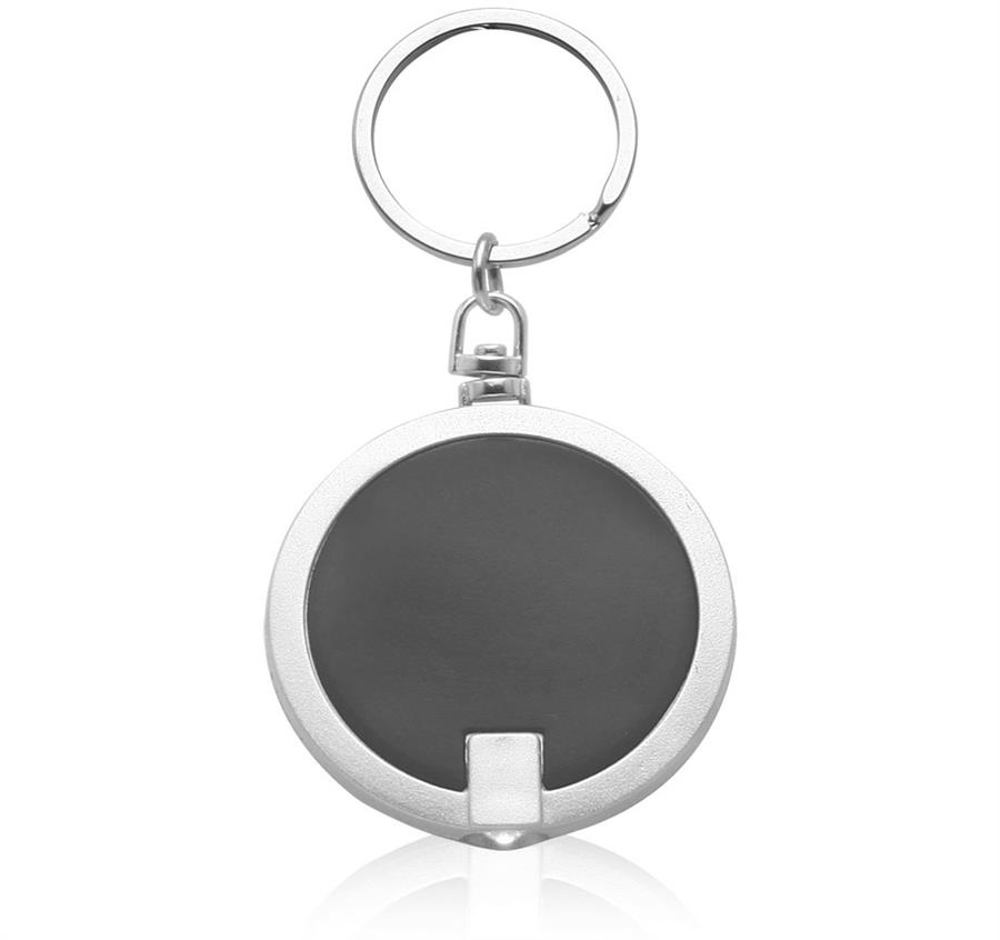 Round LED Keychain - Black