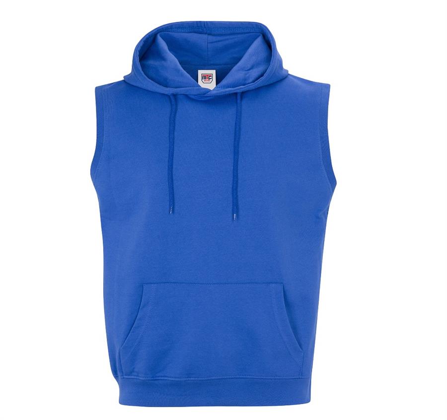 French Terry Sleeveless Hoodies - 8 oz - Royal