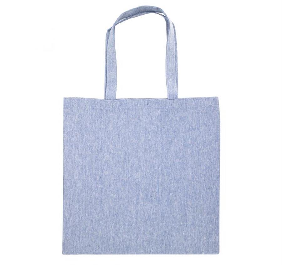 Recycled Canvas Tote Bags - Heather Medium Blue