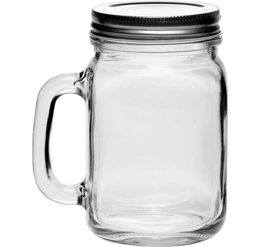 Libbey Handle Mason Jars with Lids - Clear