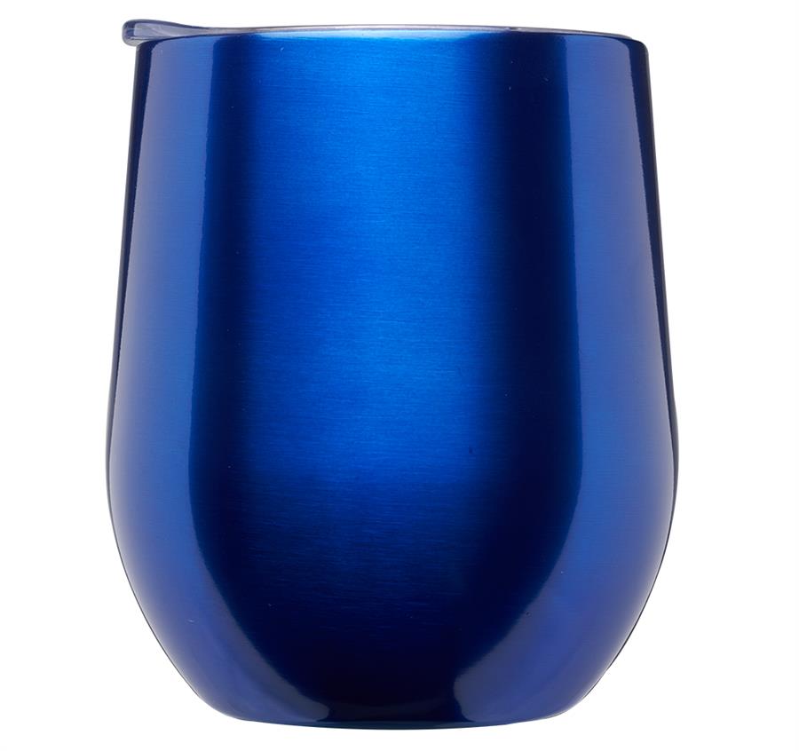 Stemless Wine Glass with Lid - 11 oz - Blue