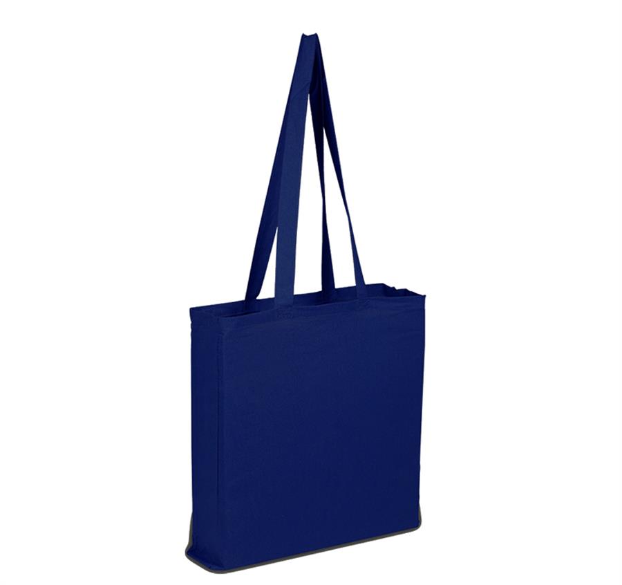 Sheeting Economical Tote Bag with All Side Gusset - Navy