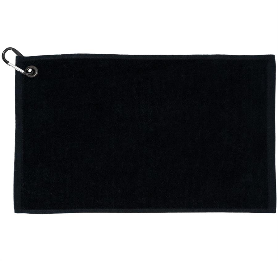 Terry Velour Colored Golf Towel - Black