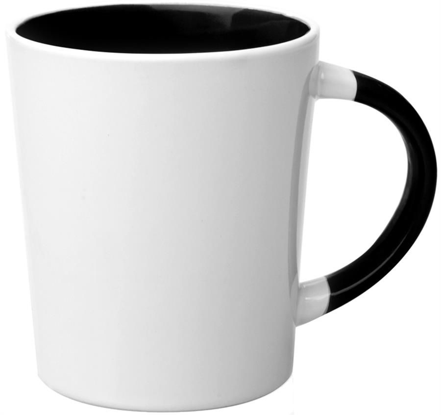Two Tone Latte Personalized Mugs - 13 oz - Black