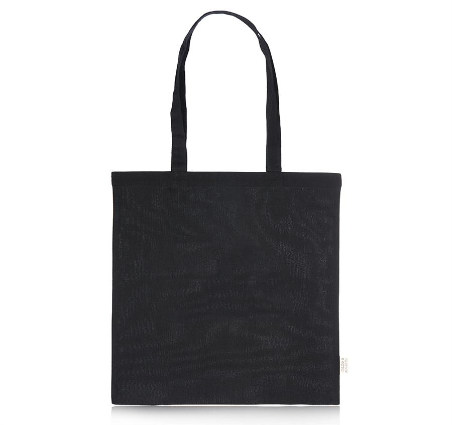 Recycled Solid Cotton Tote Bags - Black