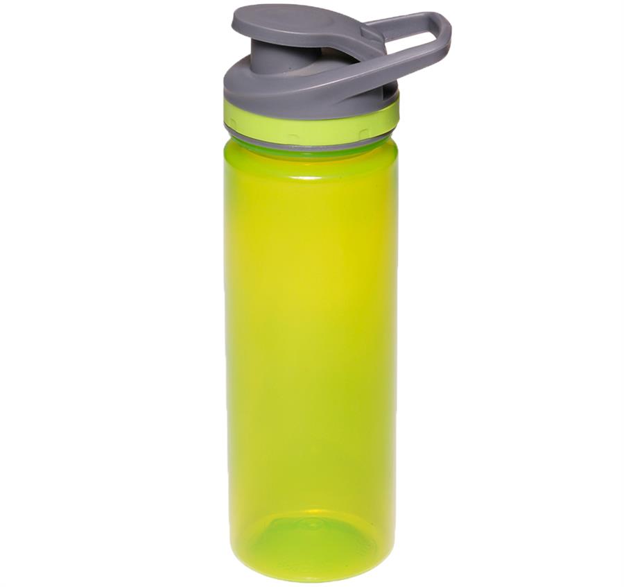 Plastic Sports Water Bottles with Flip Lid - Lime Green
