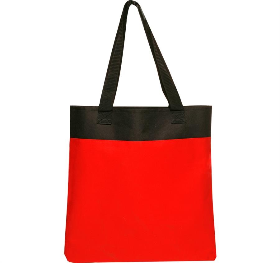 Two Tone Deluxe Tote Bags - Red