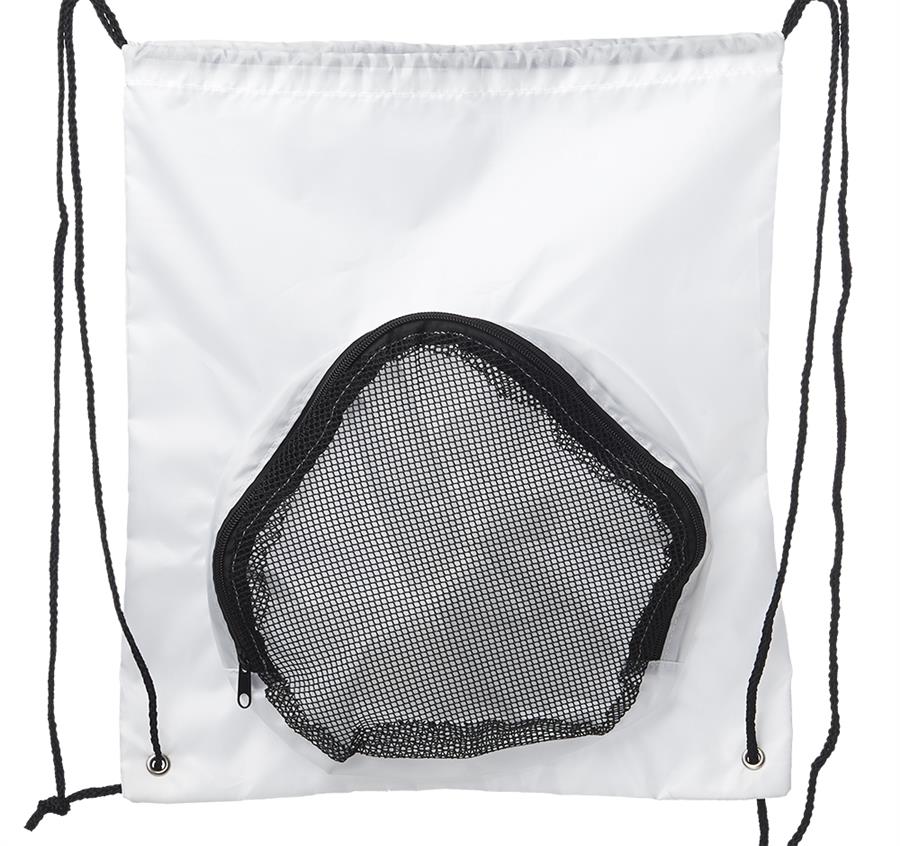 Large Pocket Drawstring Sport Packs - White