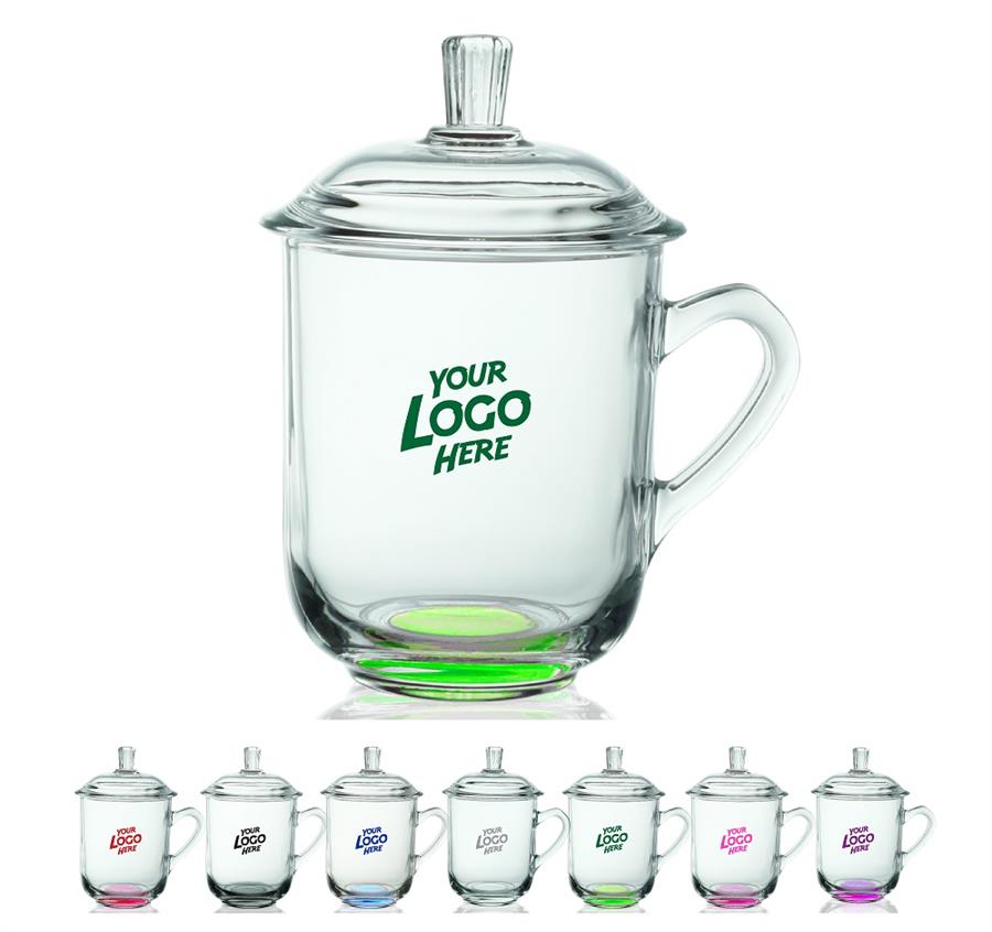 13 oz. Glass Tea Cups with Lids