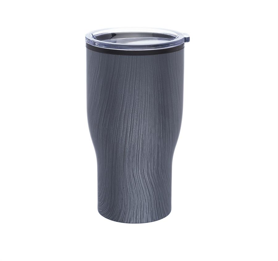 Challenger Travel Mugs with Wood Finish - Rustic Grey
