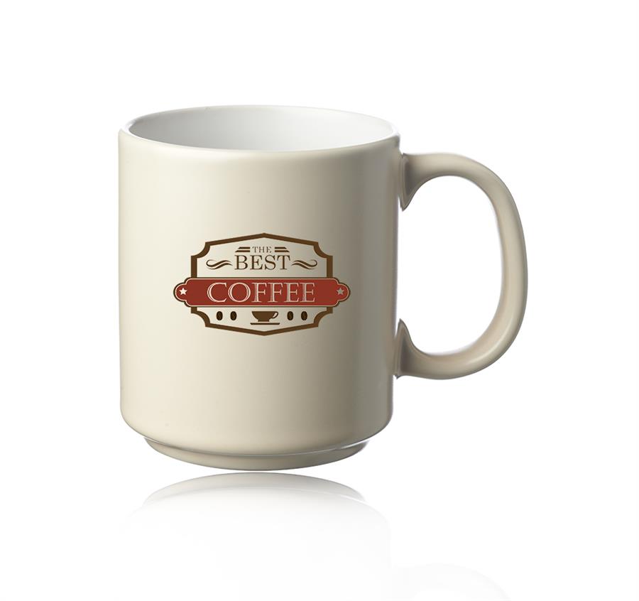 Santos Matte Two Tone Coffee Mugs 13oz. - White