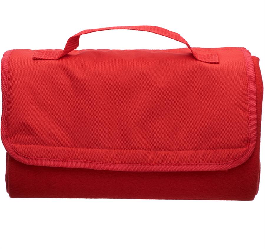 Solid Colored Roll Up Picnic Blanket - Red