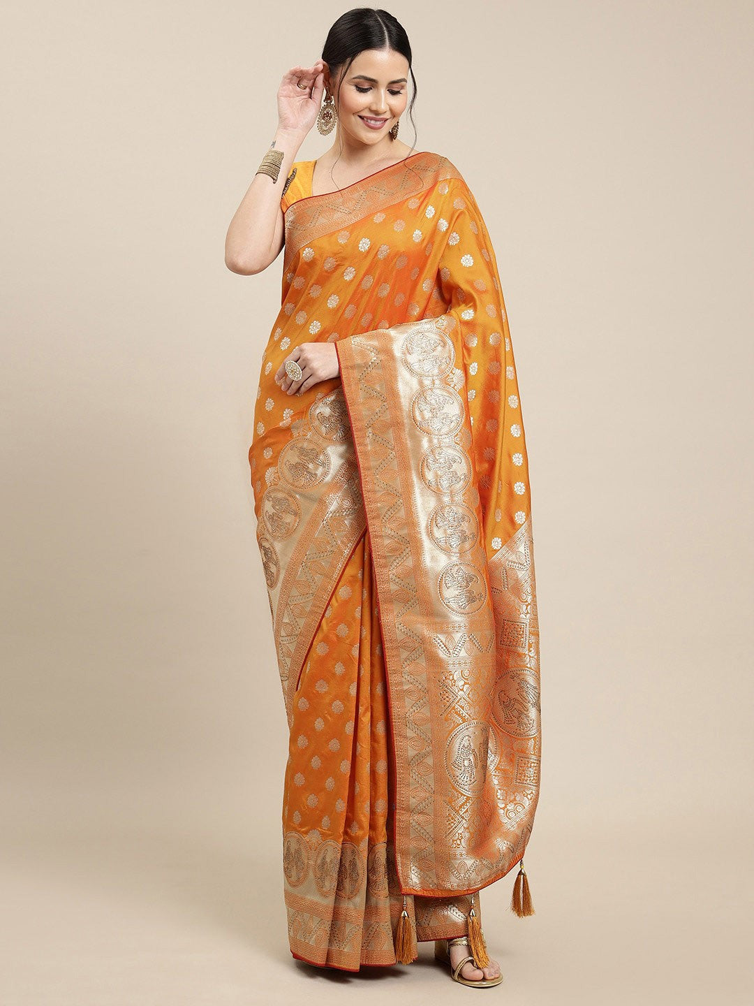Floral Design Pure Silk Banarasi Saree
