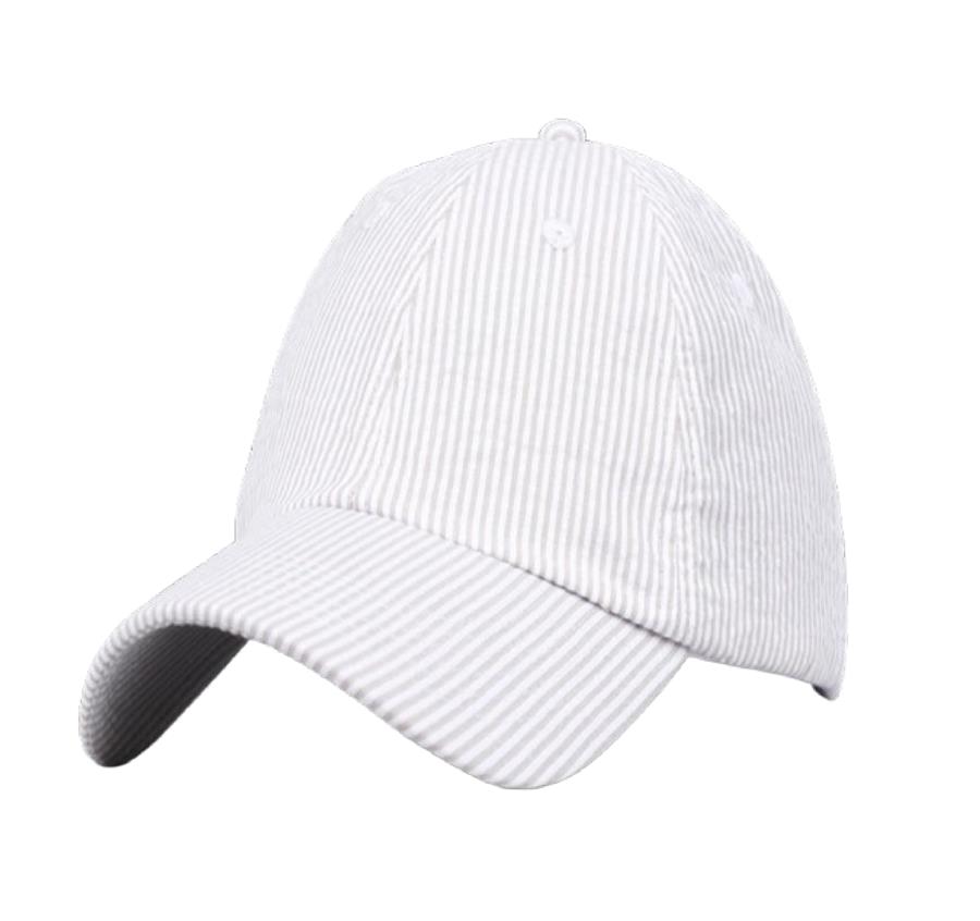Lightweight Cotton Seersucker - White-Khaki