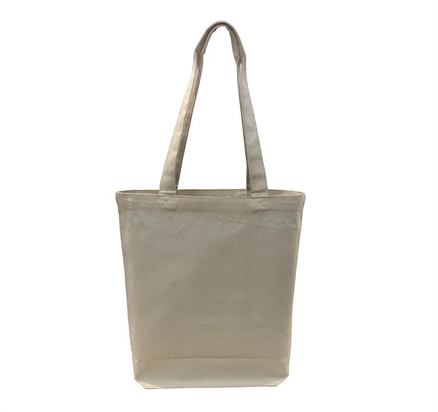 Cotton Canvas Gusset Tote - Natural