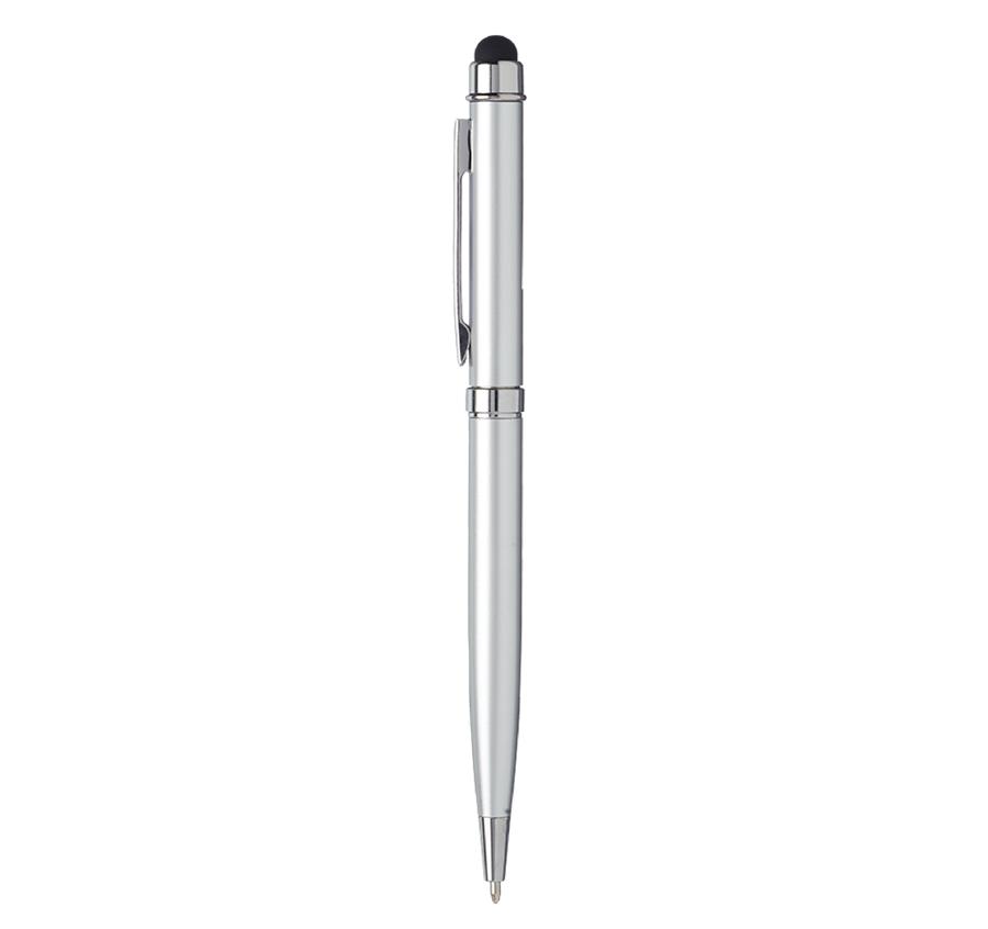 Slim Executive Metal Pen with Stylus - Silver